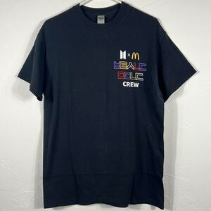 🔥🔥 McDONALDS x BTS KPOP STAFF CREW TEE Sz M - Black - Music Band -‎ PERFECT